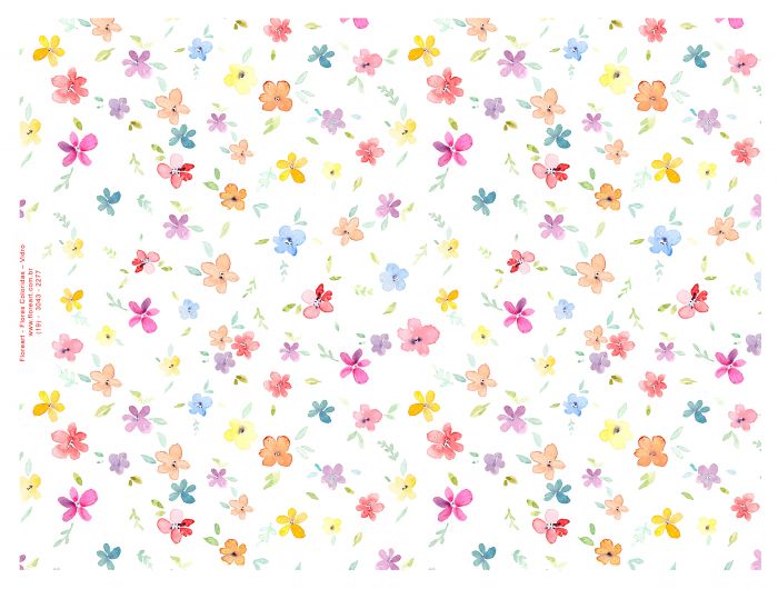 Watercolor Small Flowers - Vidro 1