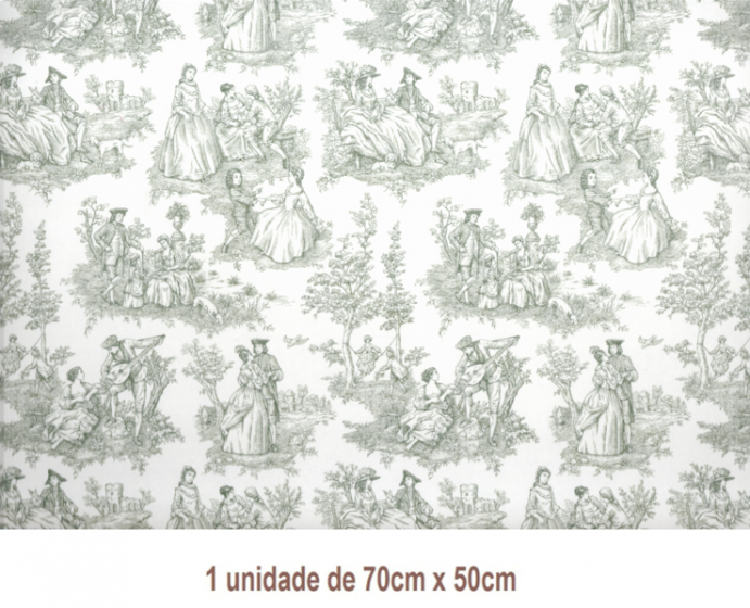 Tapete - Toile de Jouy Verde (70x50cm)