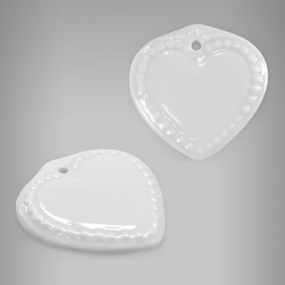 Medalha Coração Pérola com furo - 3,5 x 3,5cm 1