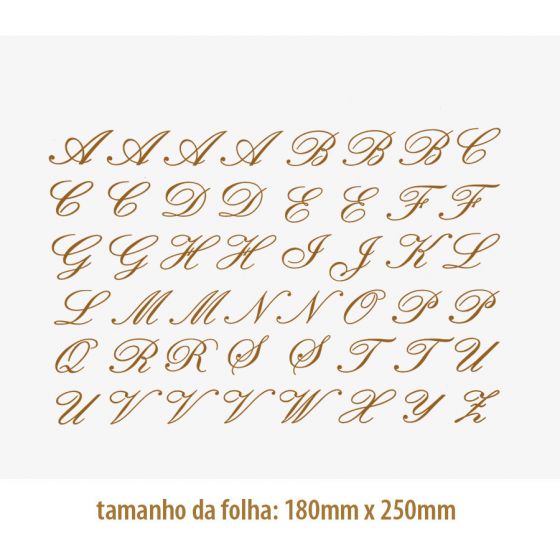 Letras Cursiva Ouro PORCELANA - Pequena 1